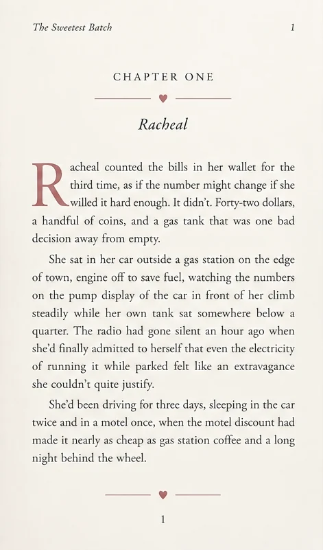 eBook sample: first chapter page with a decorative drop cap and a running header
